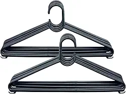 Kit com 50 Cabides Reforçado Adulto para Roupa Calça Camiseta Casaco Blusa Cor Preto