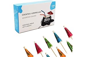 144PCS Mini Cocktail Umbrellas Picks Appetizer Picks for Martini Parties