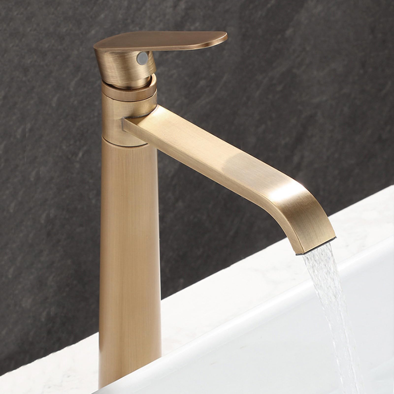 FQWNCIEG Waterfall Tall Basin Tap Counter Top Cold Water Sink Taps for Bathroom Made of Brass G1/2,Imitation of Antiques