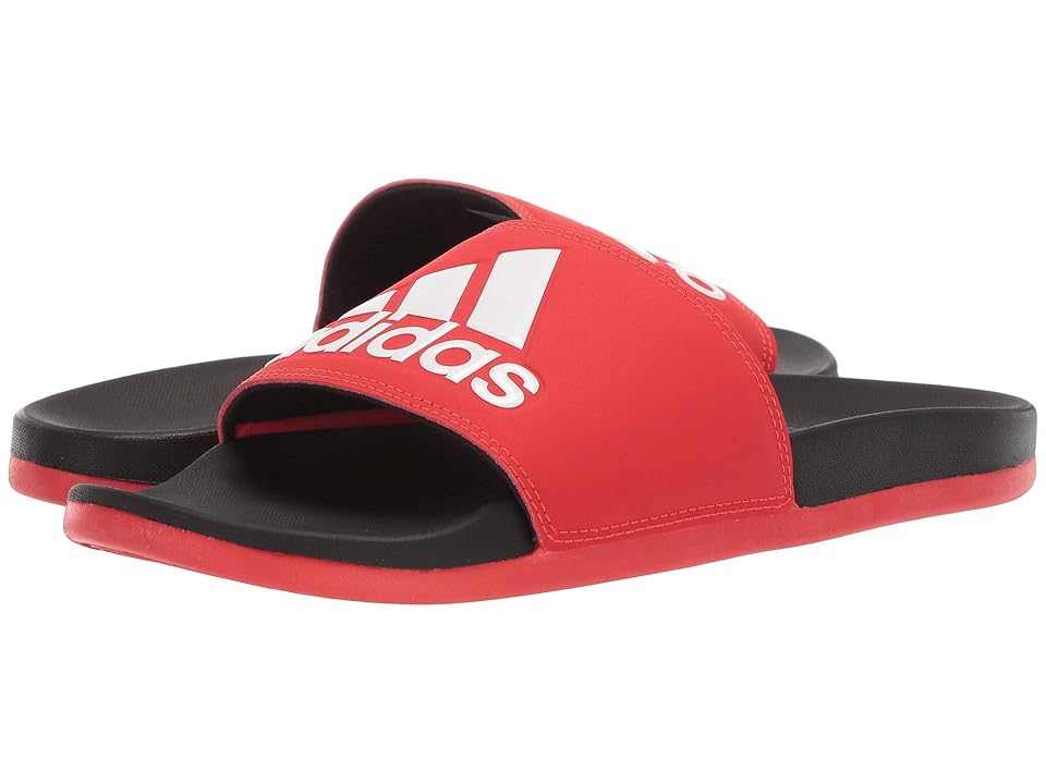 

adidas Adilette Cloudfoam Plus Logo Slides (Active Red/Footwear White/Core Black) Men's Shoes