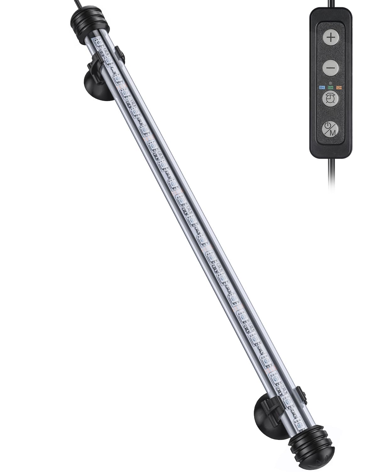 Pawfly 4.2 W Aquarium LED Light 15.2 Inch Underwater Fish Tank Light with Timer Auto On/Off Fish Tank Background Lights with 8 Lighting Modes Submersible Multi-Colored Tube Lights for Decoration