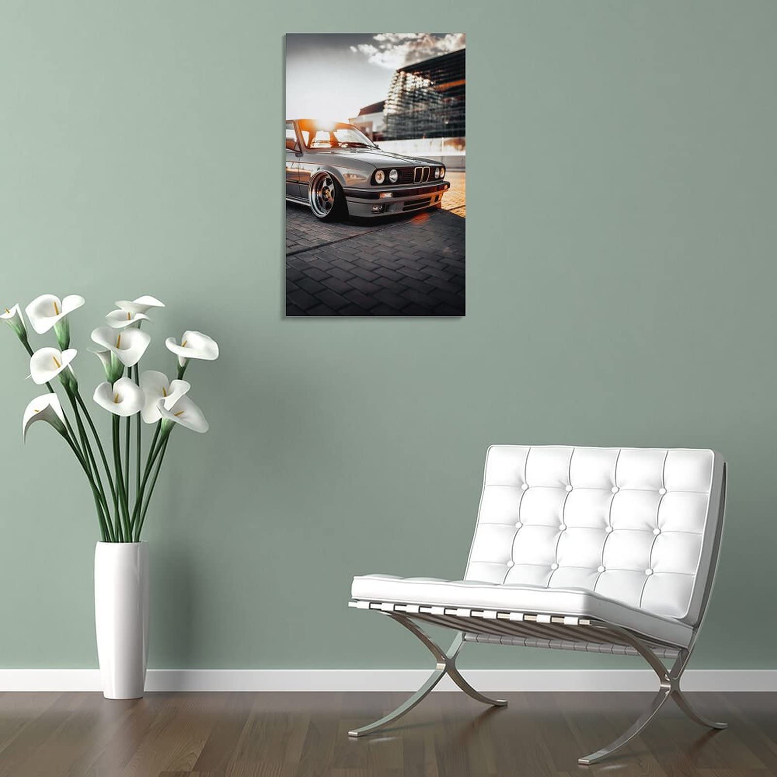 Affiche - E30 M3 - Décoration Murale - Toile De Coton - 20x25cm - Style