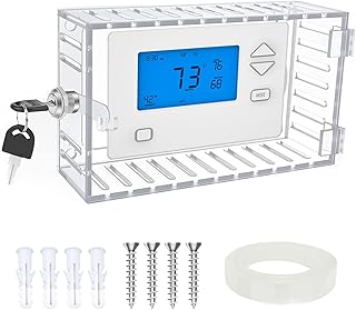 Thermostat Lock Box with Key, 2023 New Wall Clear Acrylic Guard Thermostat, Universal Locking Thermostat Cover Fits Thermostats 6.3" x 4.5" x 2.3" or Smaller