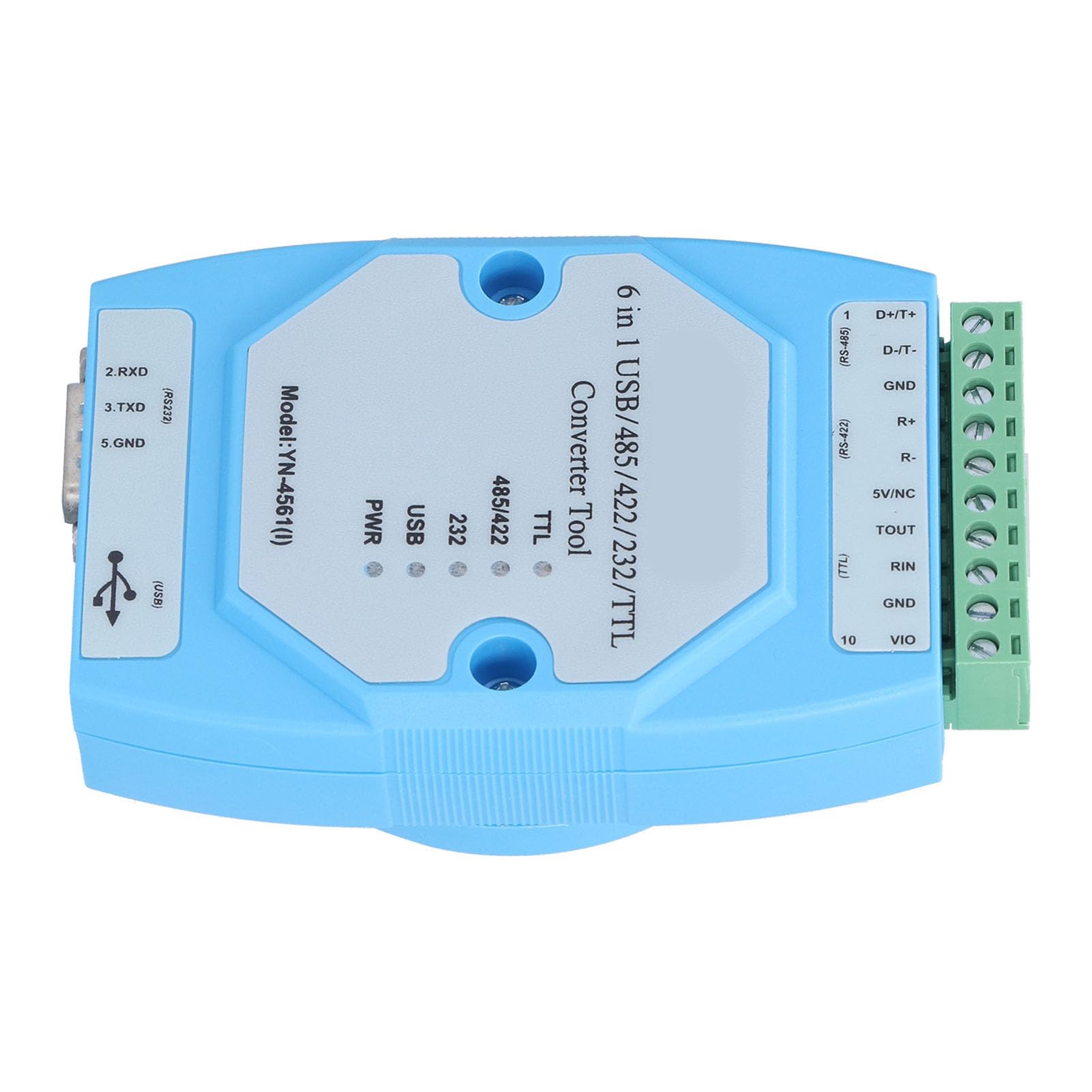 Jiawu Convertidor Aislado 6 en 1 FT232 USB a RS‑232/485/422/TTL, Módulo de Puerto Serie YN4561I con Aislamiento de 1 KV, sin Puente, Interruptor Dip, Intercambio en Caliente, Plug and Play para,