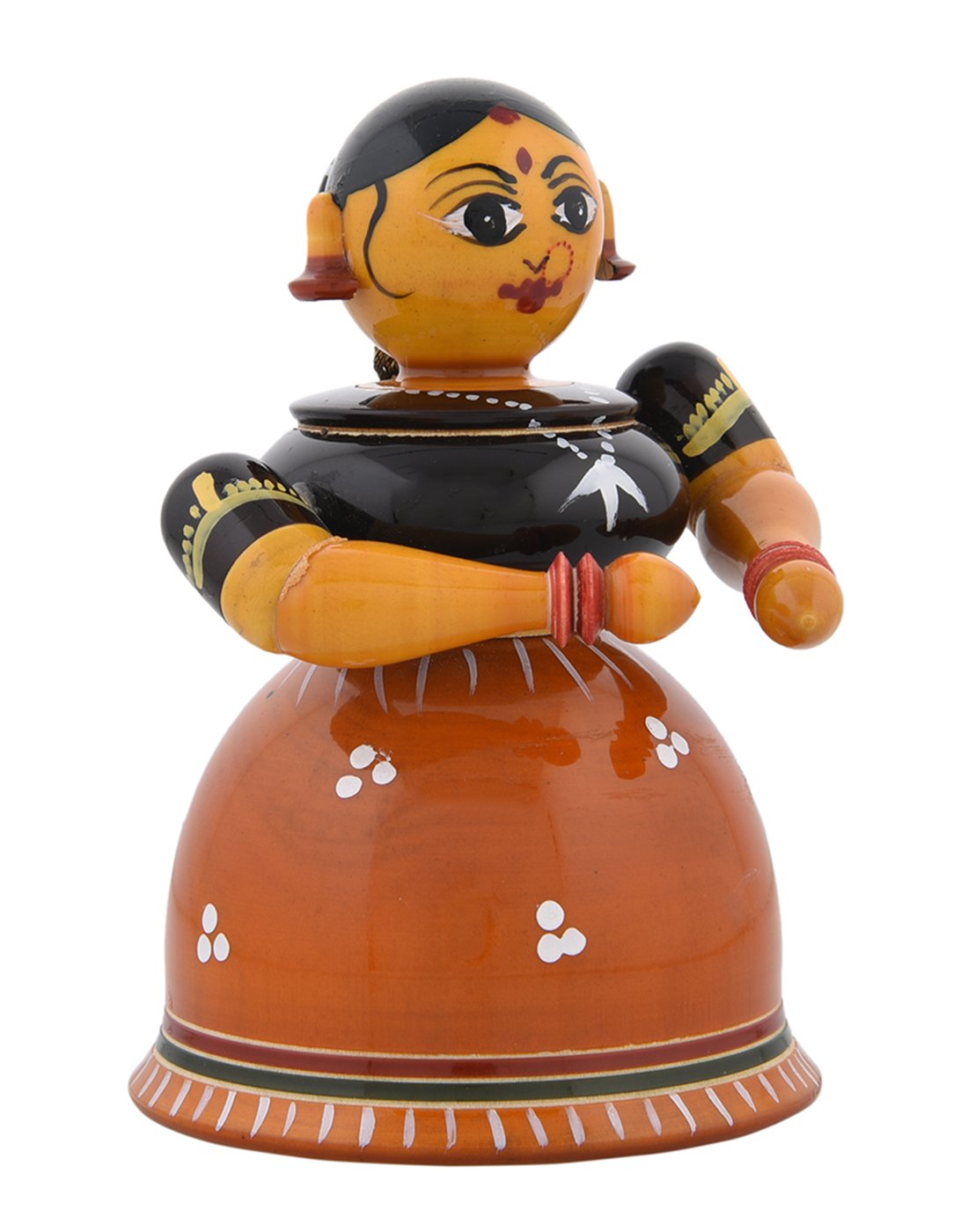 Anu Artisan Wooden Lady Doll Box Showpiece