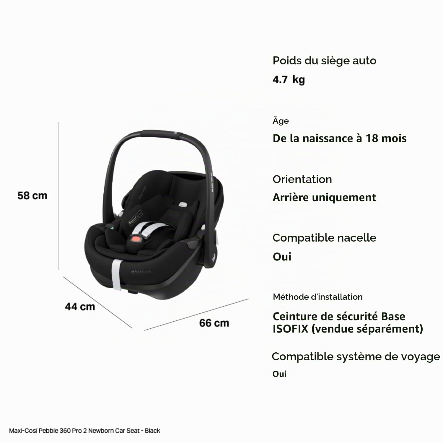 Siège auto bébé i-size pivotant et coulissant Pebble 360 Pro²
