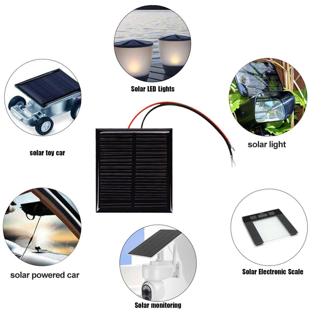 Mini zonnepaneel doe-het-zelf kit met kabel - 5V200mA-100x70mm voor mobiele telefoon oplader, tuinlamp, zonne-speelgoed, enz