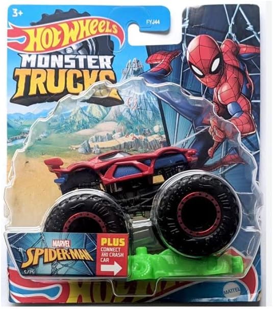 Monster Trucks Spider Man Plus Connect and Crash Car 575 (escala 164)