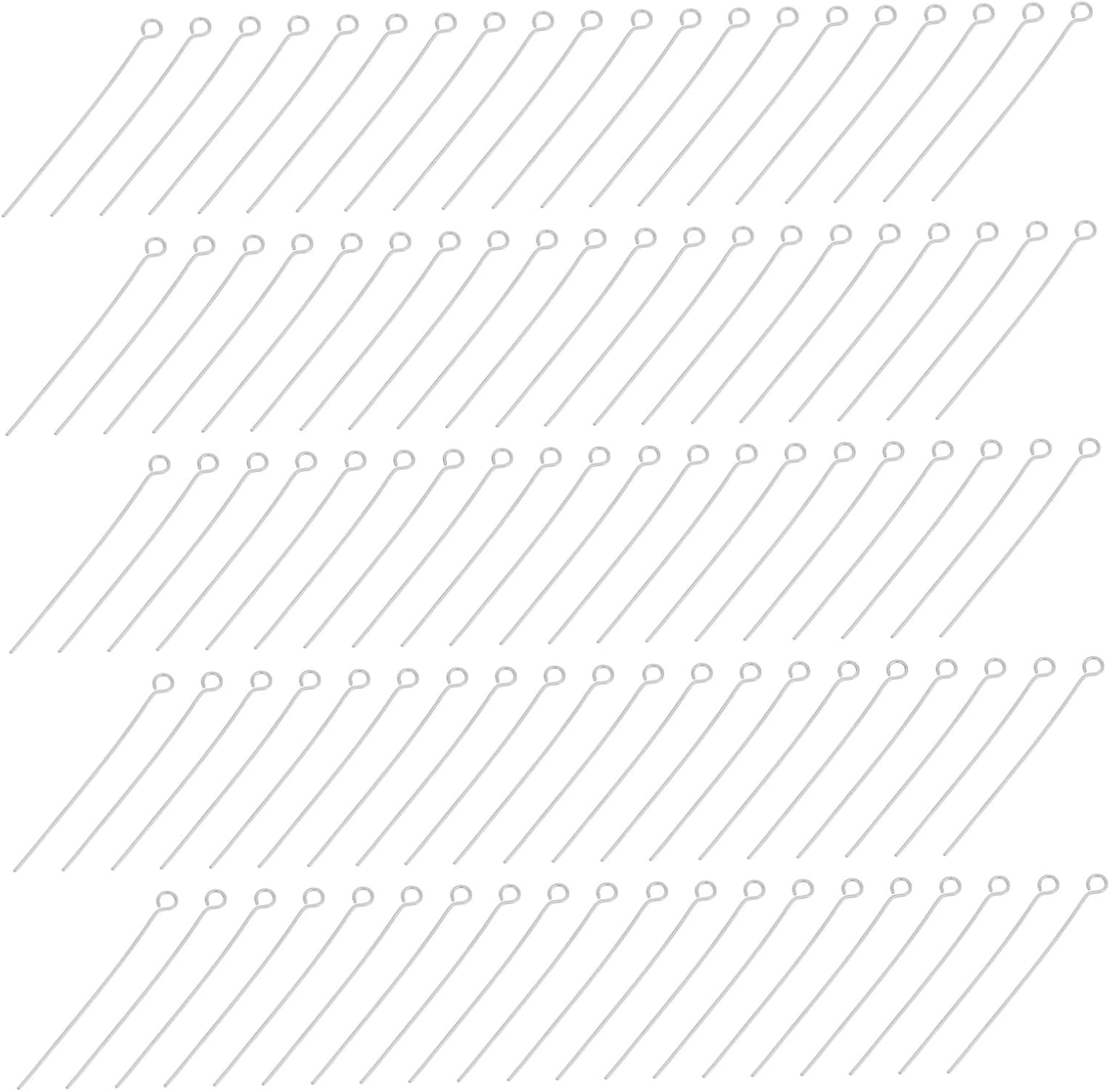 300pcs Stainless Steel Open for Jewelry Making, Silver-Tone Pins Supporting Quick Secure Attachment and Resist Bending, for Creating Custom Necklaces and Earring Charm Making