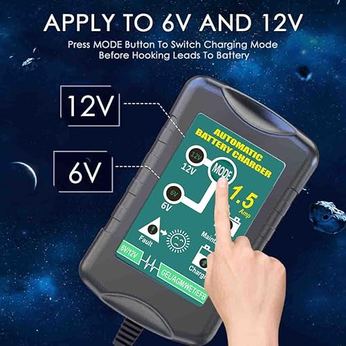 Miniatura 2 de Cargador de batería de 6 V, 12 V, 1,5 A, totalmente automático, cargador inteligente de goteo, mantenedor de batería para automóvil, automóvil,