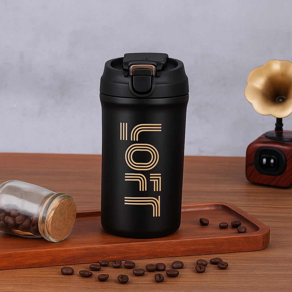 Insulated Coffee Tumbler 600ML - Black | Stainless Steel Vacuum Travel Mug with Lid | Double Wall Leak Proof Thermal Cup for Hot & Cold Drinks | Reusable Office, Home & Car Use - Image 1
