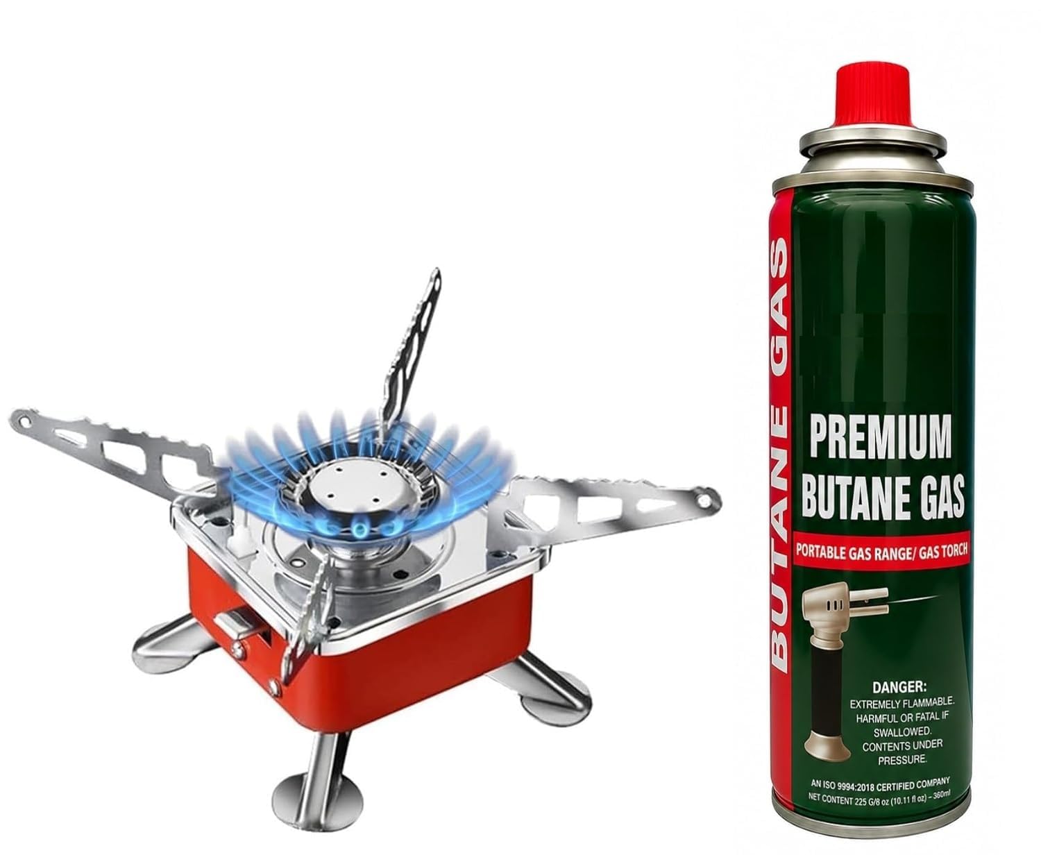 PARIDHANS camping stove with cylinder | camping gas stove | camping stove - 2800W- Ultra Light Picnic Cooking Gas Burners & butane gas cylinder can-image-9