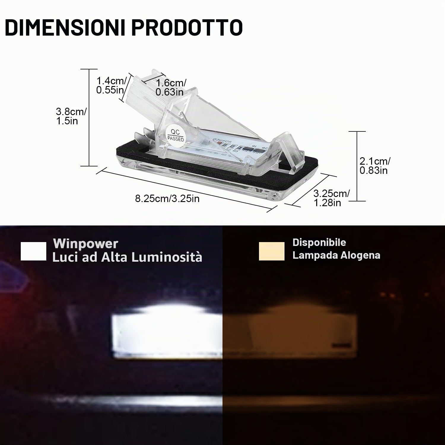 WinPower Luci Targa Led Lampadine Targa Auto Nessun Errore 6000K Luce Bianca Compatibile con Captur Espace Fluence Scenic Duster Lodgy Logan etc., 2 pezzi