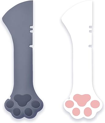 Meow&Woof Cat Wet Food Spoon, Mini Spatula for Pet Canned Food, BPA Free Can Spoons for Animal Feeding, Small Jars Spatulas, Easy Clean Scraper for Dog Food Cans （2 Spoons）