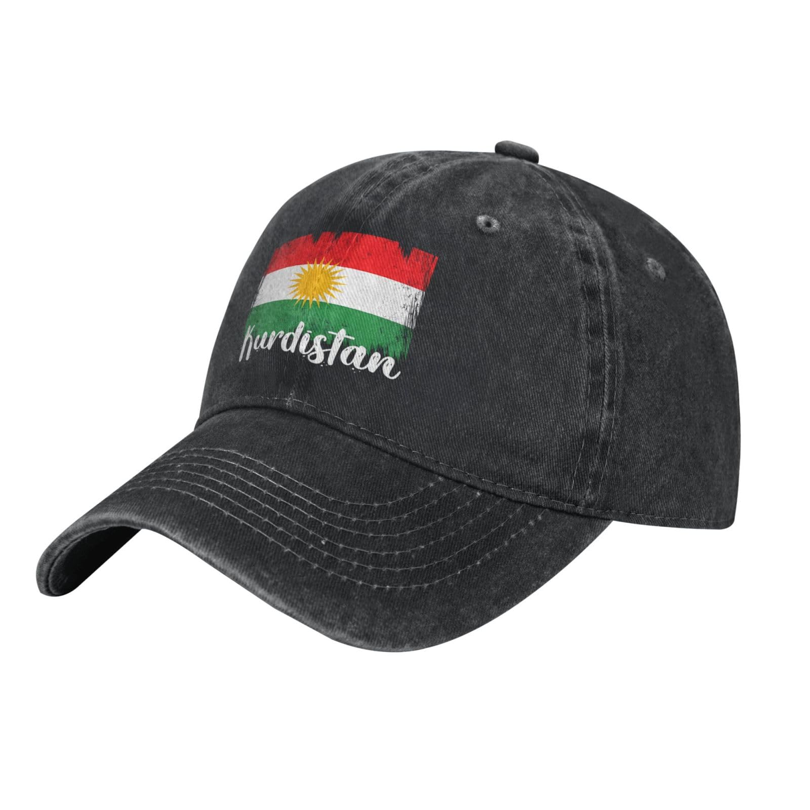 KWQDOZF Kurdistan Kurdish Flag Baseball Cap for Men Women Vintage Washed Denim Trucker Hats Cotton Adjustable