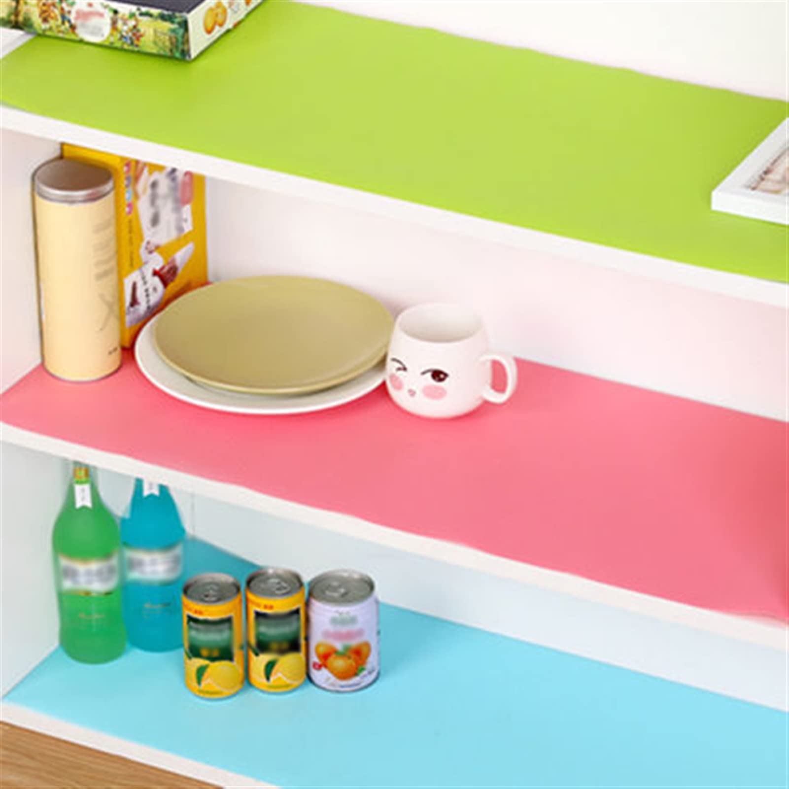 Revêtement antidérapant pour tiroir de cuisine 30 x 150 cm, lavable, imperméable, résistant à l'huile, tapis en plastique EVA pour placard, tiroir, couleur bleue