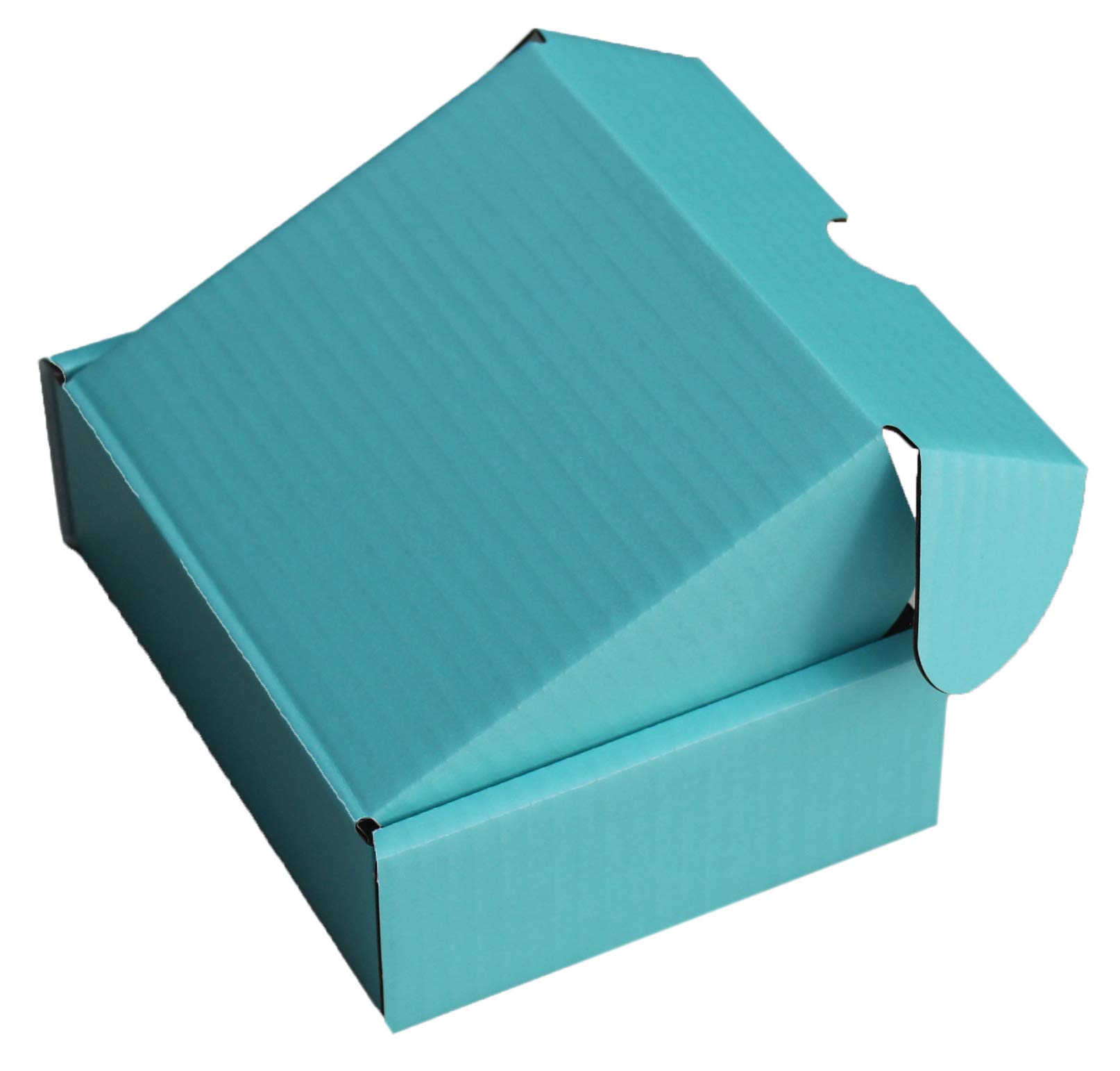 PINK BLACK BLUE RED WHITE BROWN CARDBOARD SMALL PARCEL BOXES SHIPPING MAILING GIFT STORAGE (7" x 5.5" x 2", LIGHT BLUE, 150)