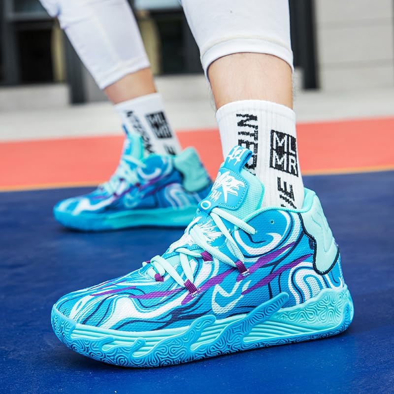 Womens Mens Basketball Shoes Breathable Fashion Colorful High Top Non Slip Outdoor Sport Sneakers for Woman Man Fitness Training Athletic - Image 4