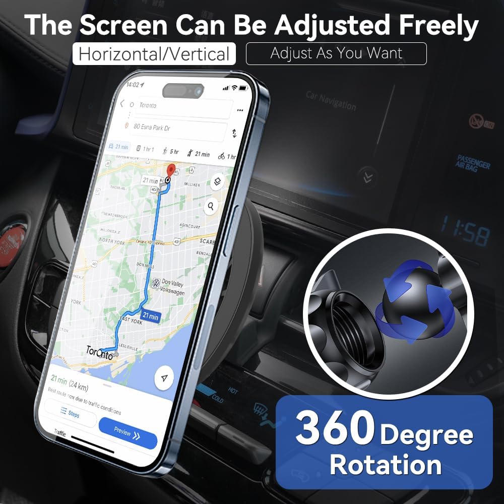 Car Phone Holder fit for Toyota C-HR 2024-2017,Air Vent Phone Mount fit for C-HR 【Strong Magnetic】,Custom fit Magnetic Phone Holder Compatible for All Phones