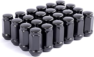 DCVAMOUS 24 PC 14x1.5 Lug Nuts Black 19mm Hex Compatible with Chevy GMC 6 Lug Aftermarket Wheels - M14x1.5 Extended Lugnuts 1.8" Tall Cone Seat for Sierra Silverado 1500 Suburban Yukon Tahoe Escalade