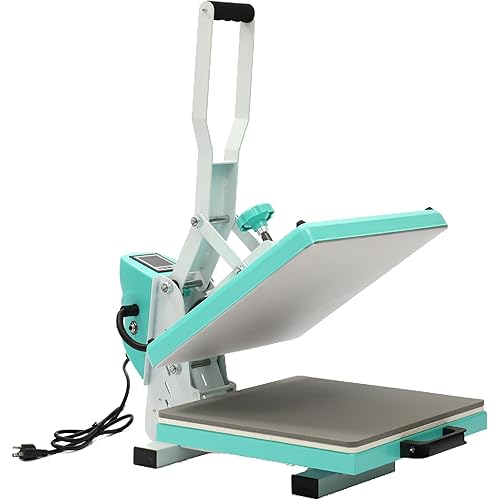 15x15 Heat Press, Digital Professional Press Machine, Fast Heating, Industrial Quality with Adjustable Pressure Industrial Digital Heat Transfer Machine for T-Shirt, Green