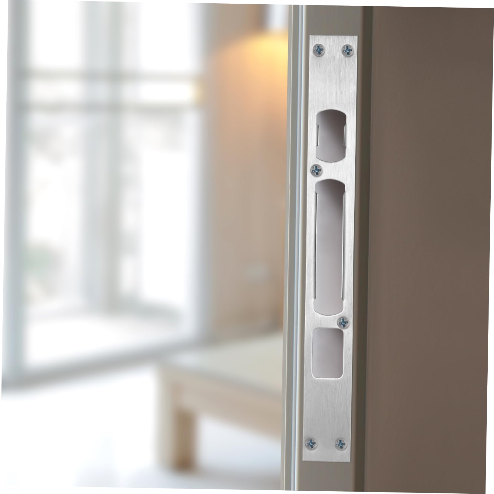 OSALADI 18pièces Plaques De Renforcement De Sécurité Pour Portes Acier Inoxydable Gâches Longues Pour Serrures De Porte Protection Améliorée Les