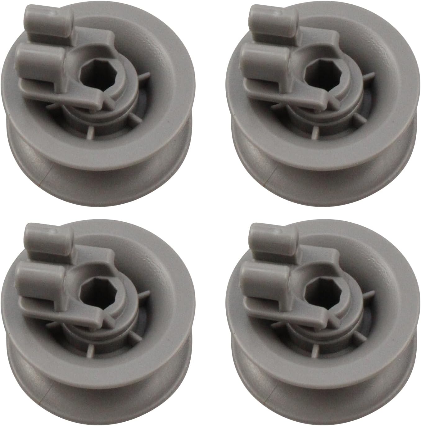 8Pcs Grey Dishwasher Upper Wheel Assembly for Bosch Dishrack Upper Rack Wheel Replace# bsh-00611475 1559847 AH3477735 AH8727387,611475