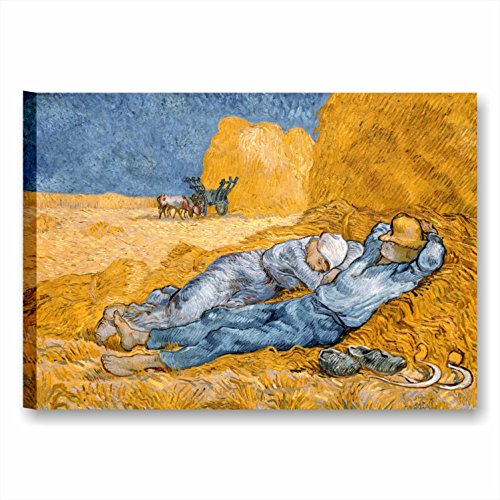 Quadri L&C ITALIA Van Gogh La Siesta - Quadro Moderno Soggiorno Camera da Letto Cucina 70 x 50 Stampa su Tela Canvas da Parete Riproduzioni Autori Famosi