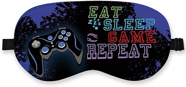 Qlmx Silk Kids Gamer Sleep Mask - Adjustable, Purple Satin Eye Covers