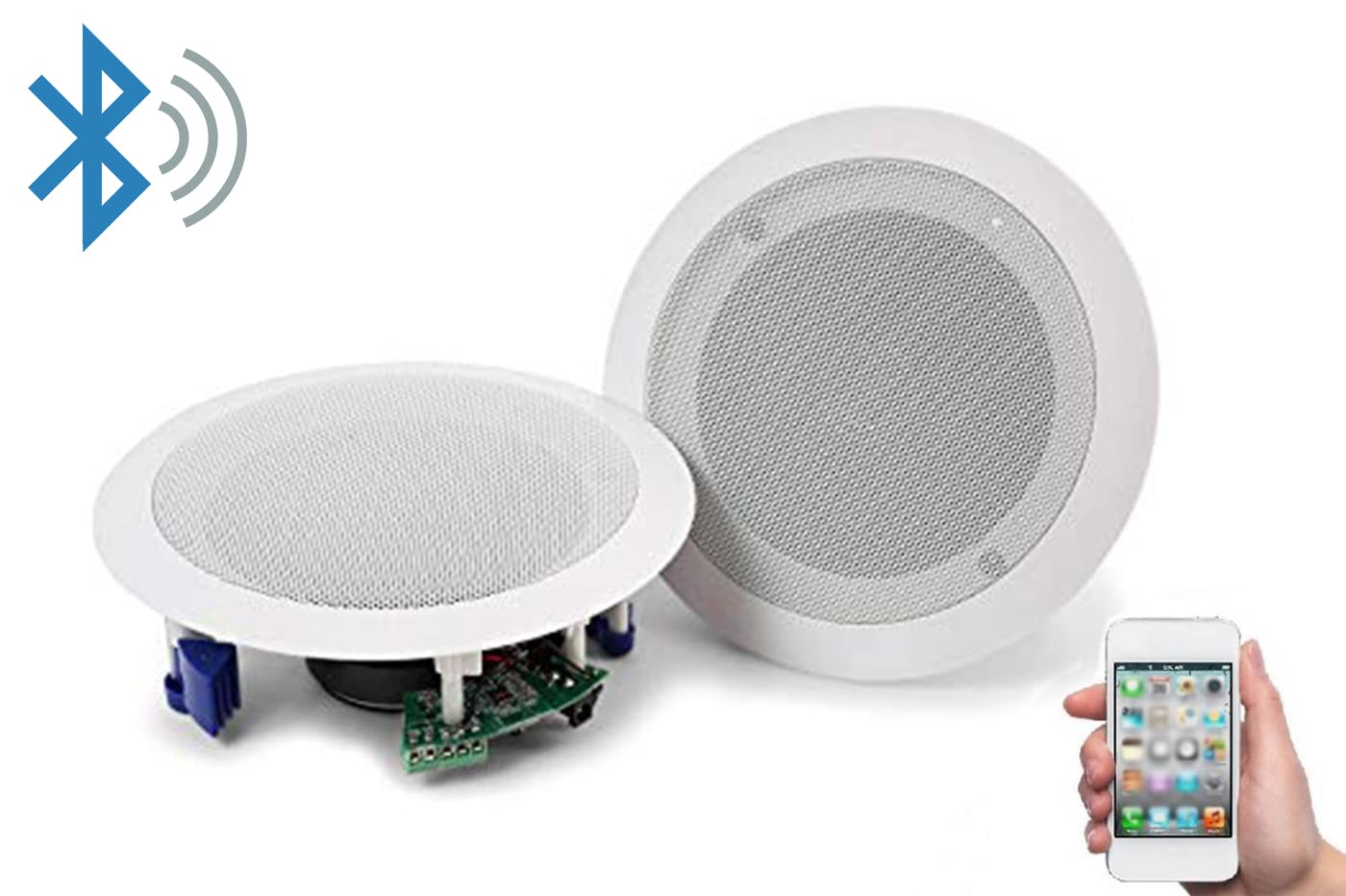Coppia Casse Altoparlanti DIFFUSORE Audio Bluetooth SOFFITTO Incasso 20W P8055