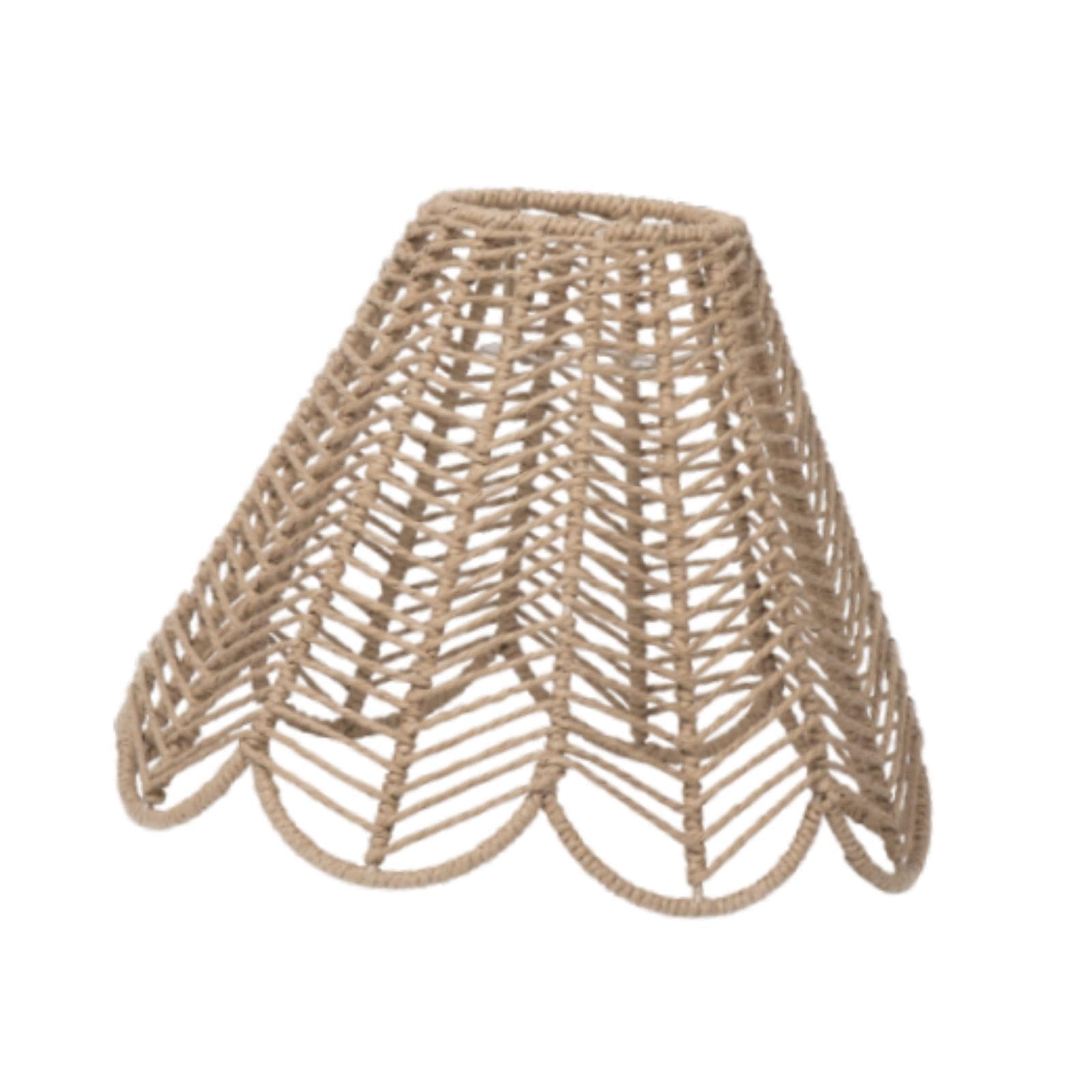 Quxvuis Light Fixture Boho Woven Pendant Cover Decorate Rooms With Durability Elegant Handwoven Which Is Sturdy And Not Easy To Deform Woven Lampshade