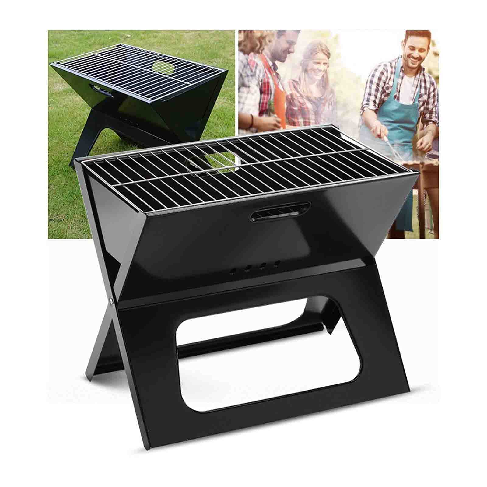 Grill Grill Przenośny grill Grill węglowy, Siatka druciana do grilla ze stali nierdzewnej, Składany ogród Podróże Camping Przenośny grill (5-8 osób, czarny)