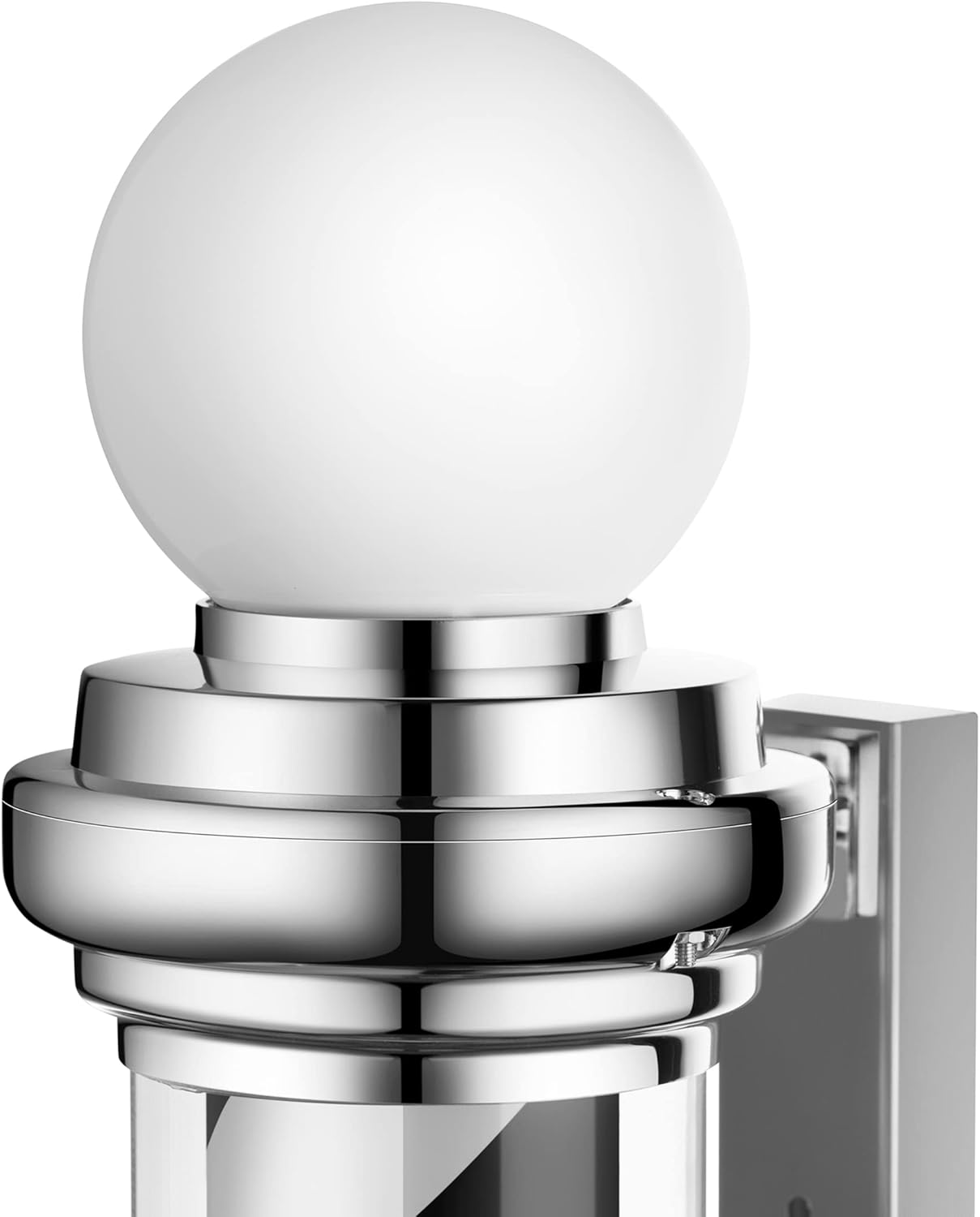 Barber Pole Rotating LED Light Salon Stripe Sign 27'' Outdoor Waterproof for Barber Shop (Black/White)