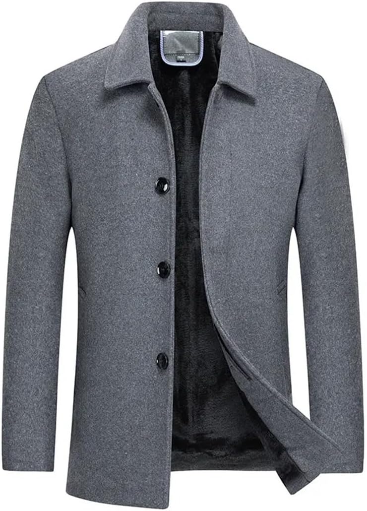 Haitpant Autumn Winter Men Wool Zipper Jacket Slim Thick Warm Trench Jackets Business Casual Fleece Liner Woolen Coat