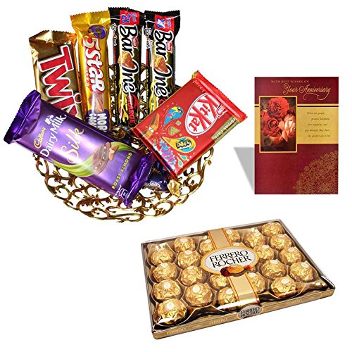 Chocolate Gift Hamper, 24 Pieces Ferrero Rocher Hamper with Anniversary