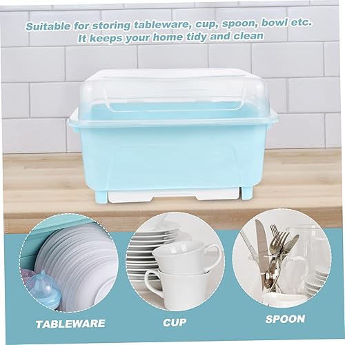 Miniatura 7 de STOBAZA Organizador de escurridor de platos, caja de almacenamiento de cubiertos, soporte para palillos, recipiente de drenaje