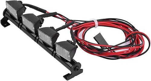 Miniatura 9 de Barra de luz LED para coche RC, 4 LED Barra de luz de techo Luces de techo Pieza accesorio para Axial scx10 Traxxas RC Car (blanco)