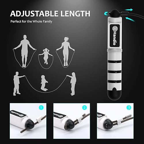 Miniatura 7 de Cuerda de saltar con contador, cuerda de salto de entrenamiento con rodamientos de bolas de acero, cuerda de saltar de velocidad de longitud