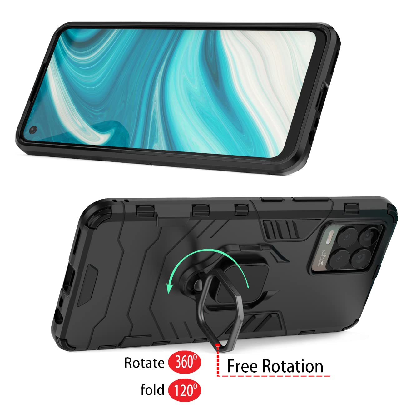 Cover Per Realme 8 Pro / Realme 8 4G – Custodia Sottile In Vetro Temperato 9H Con Bordo TPU – Design Sfumato