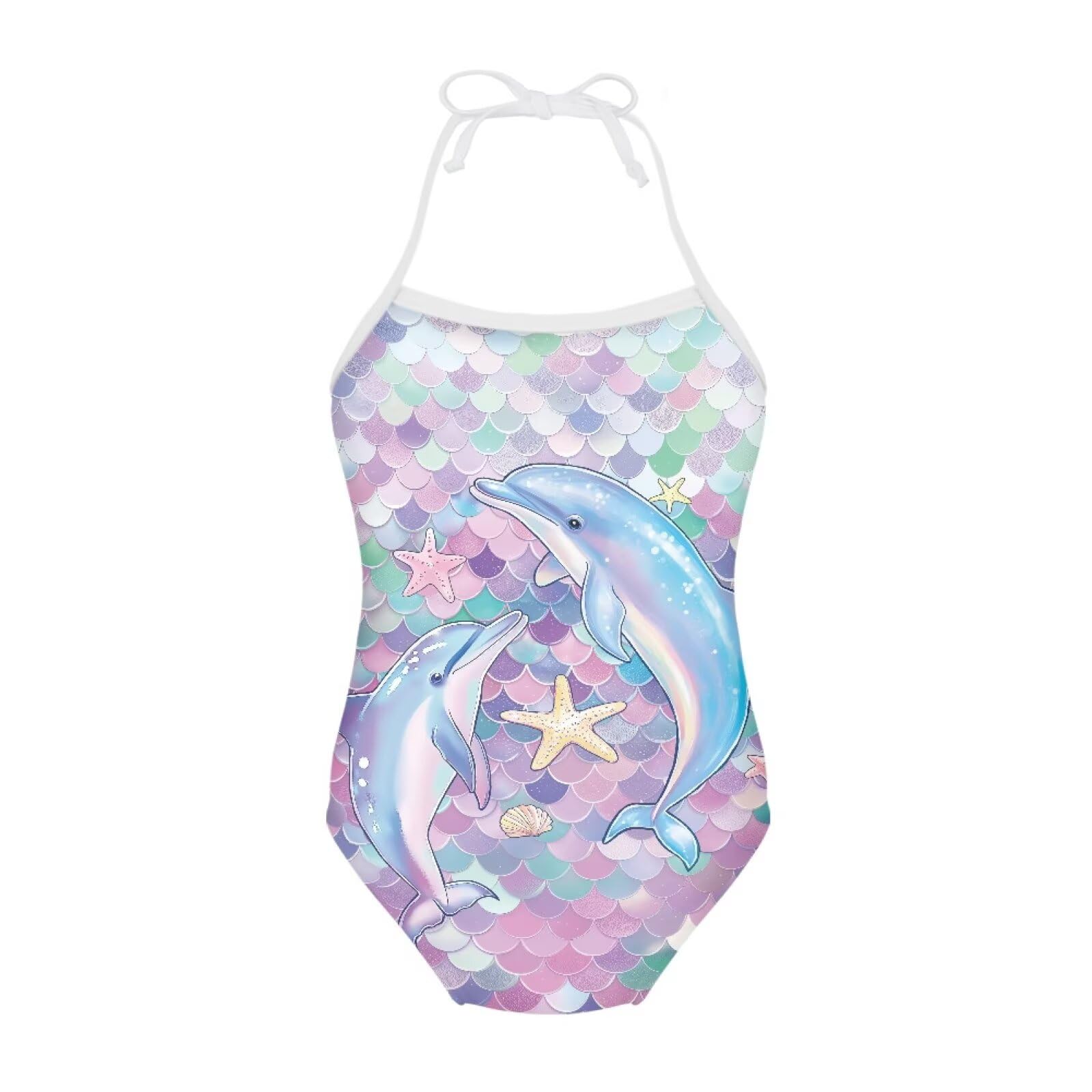 Girls One Piece Swimsuit Beach Bathing Suit Toddler Floral Halter Straps Swimwear for 1-10 Years