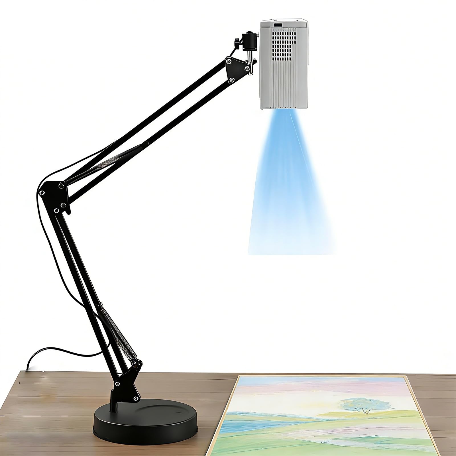 Inteligentny projektor do rysowania, inteligentne narzędzie do projekcji szkiców, łączność Wi-Fi i USB, przenośny bezprzewodowy projektor dos malowania, kompatybilny z telefonami i tabletami