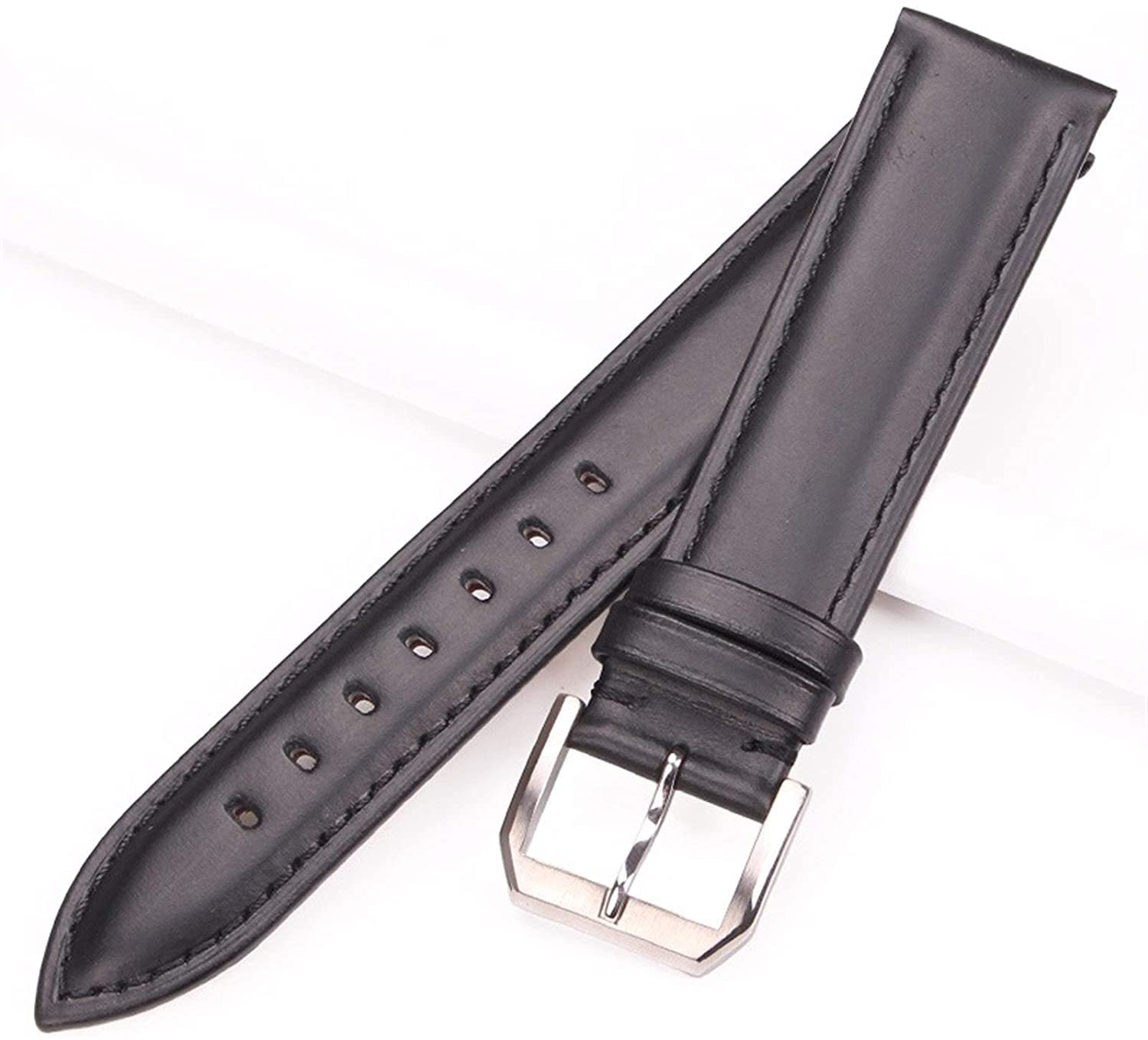 Cinturino per orologio in pelle Cinturino per cinturino Cinturino in vera pelle 19mm 20mm 21mm 22mm 24mm Cinturini di ricambio marrone nero Fibbia ad ardiglione in acciaio argento