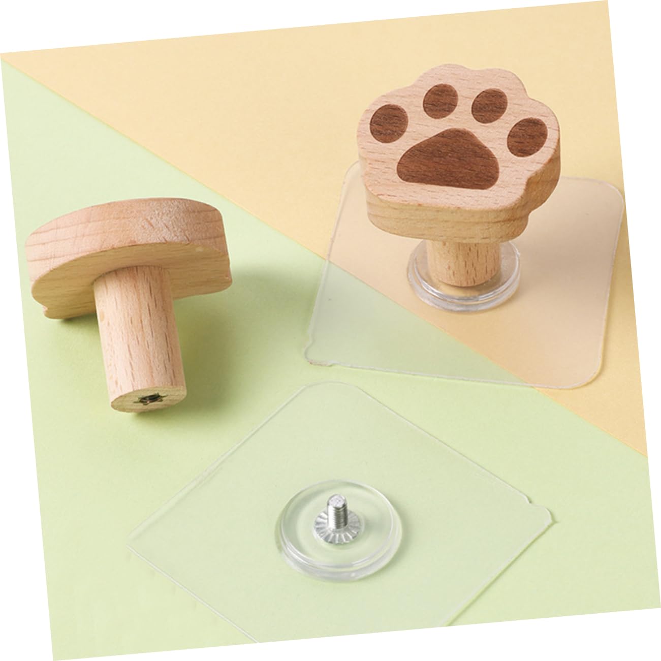 Zerodeko 18piezas Ganchos De Madera Para Pared De Diseño Cartoon Ganchos Adhesivos Para Decoración Infantil Colgadores Para Sombreros y Bufandas Resistente y De Instalar