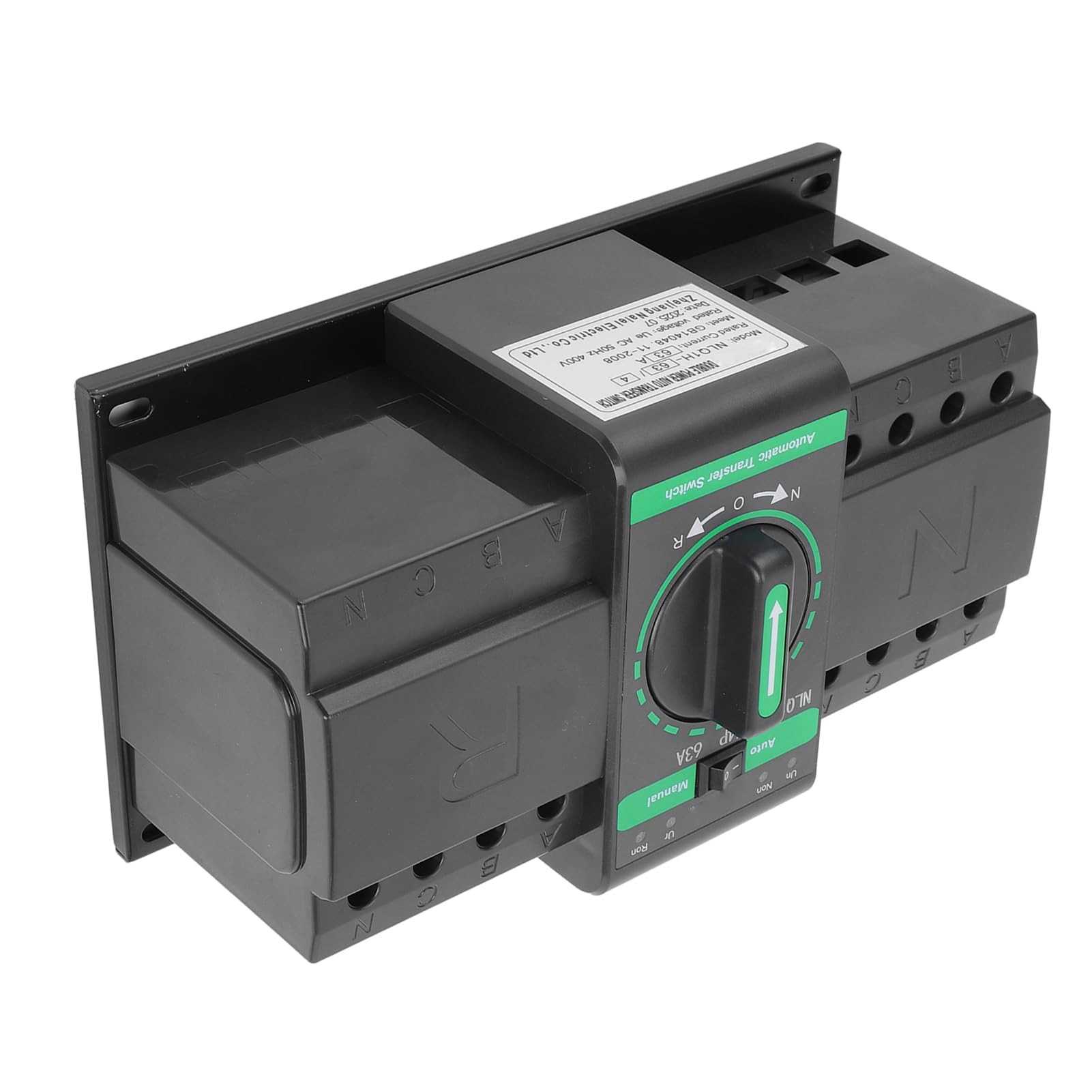 Jiawu Automatyczny Ręczny Przełącznik Zasilania ATS Dual Power 4P 63A do Produkcji Maszynowej, Srebrny, Model NLQ1H-63/4P