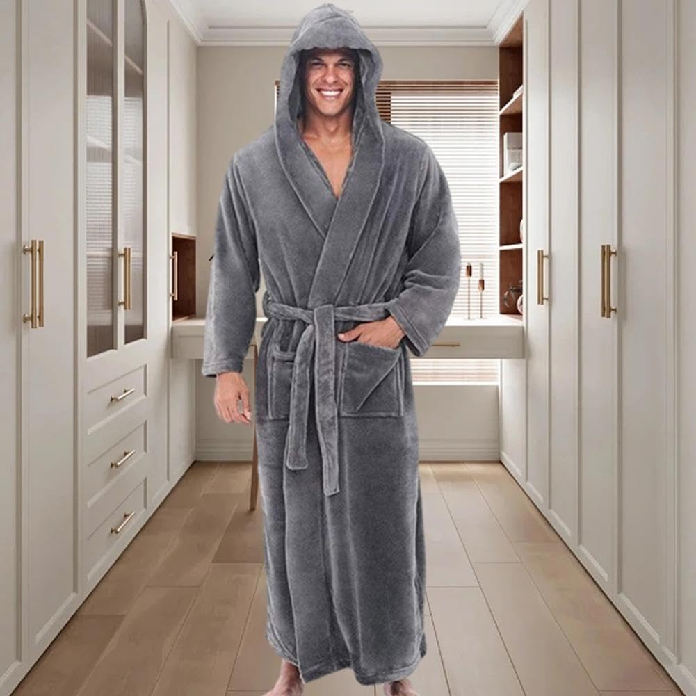 Accapatoio,Accappatoio Uomo,Accappatoio Donna Accappatoio da uomo con cappuccio e cintura regolabile super morbido soffice, altamente assorbente