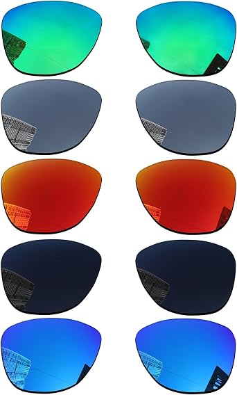 Acefrog 5 Pairs Polarized Replacement Lenses for Oakley Frogskins XS OJ9006 53mm Sunglasses, Perfectly Fit, Shatterproof, Anti-scratch, Value Pack
