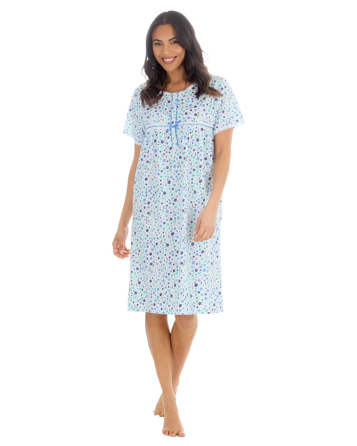 Undercover Women's Short Sleeve - Blue Short Sleeve Woven Nightie 34B2115 Blue 14-16