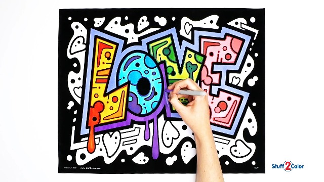 Amazon.com: Graffiti Love - Fuzzy Coloring Poster - All Ages