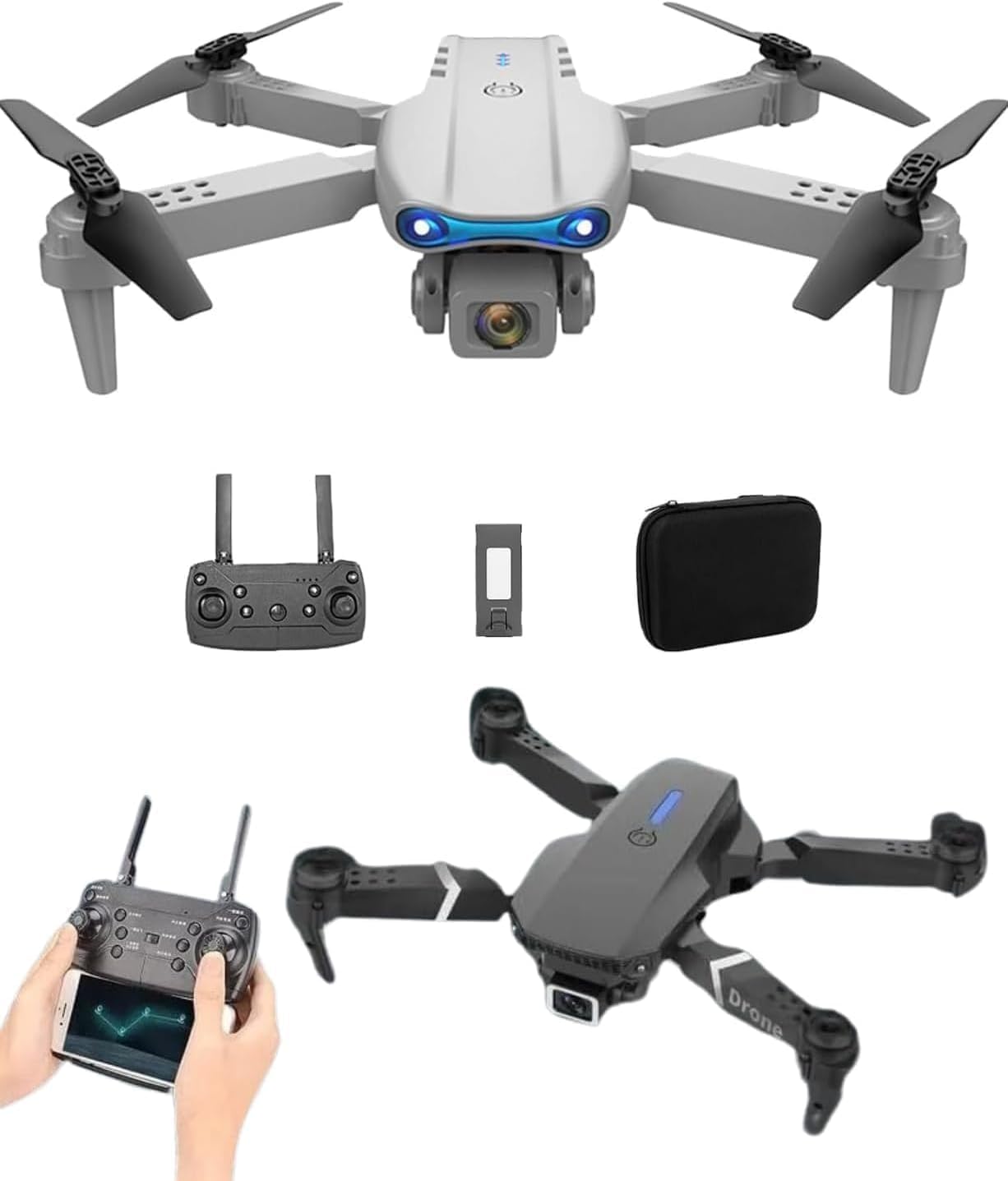 MUNTAQI E99 PRO Foldable Drone with Dual 4K HD Cameras, Obstacle Avoidance, 25 Min Flight Time, GPS Auto Return, RC Quadcopter for Adults & Teens - Compact & Portable