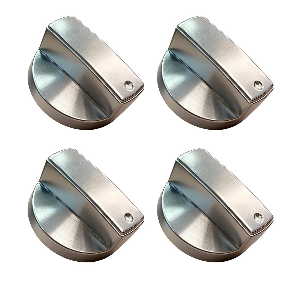 MEOAlBkey 4pcs Belling Cooker Knobs Replacement,Universal 6mm Gas Stove Knobs, Durable Zinc Alloy Control Knobs Replacement for Hob Cooker Oven, Tool-Free Easy Installation